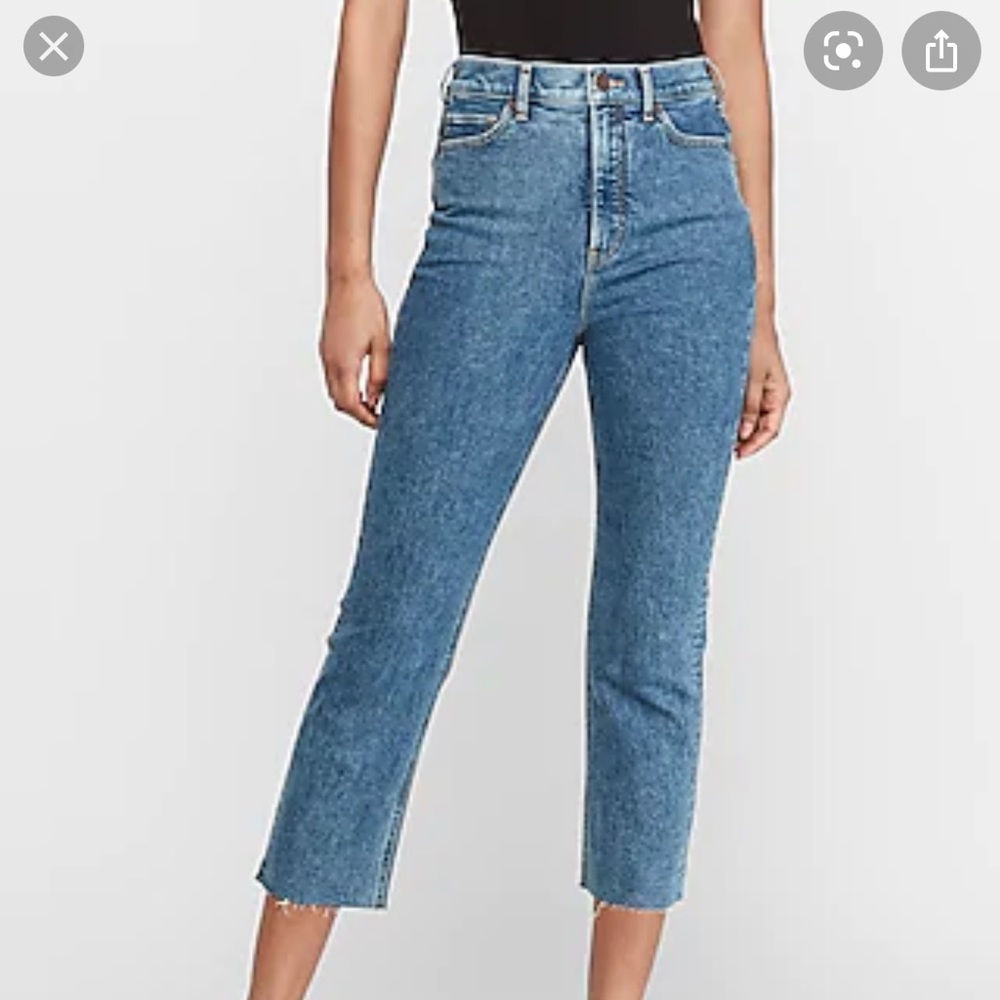 Express High Waisted Straight Leg Jeans